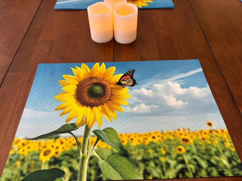 Monarch Butterfly on a Sunflower in Front of a Field of Sunflowers'