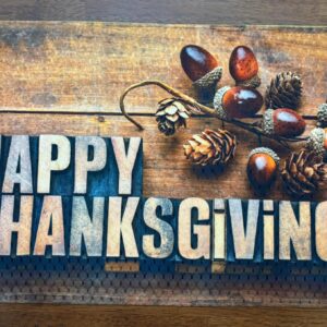 Happy Thanksgiving Placemat Wood & Nuts Design - Holiday Dining Decor