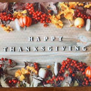 Thanksgiving Placemat Autumn Leaves Pumpkins and Squash