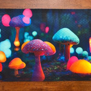 Glowing Mushrooms in Misty Forest Placemat for Your Dining Table Machine Washable Tumble Dry Upscale Dining Room Decor