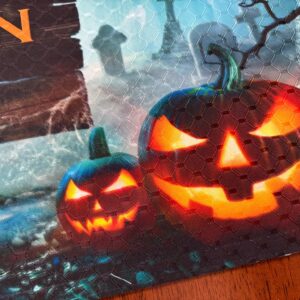 Happy Halloween Pumpkins Placemat for Your Dining Table Machine Washable Tumble Dry Fun Holiday Dining Room Decor