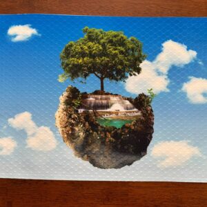Surreal Waterfall in the Sky Placemat - Surreality Nature Images - Machine Washable Tumble Dry - Unique Dining Decor