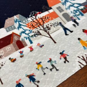 Winter Skating Rink in Town Center Placemat - Dining Room Decor - Machine Washable Tumble Dry Christmas Decor