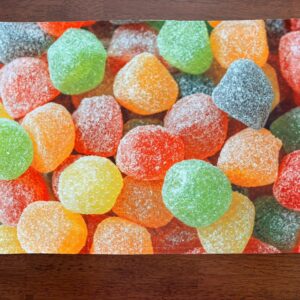 Multiple Color Gumdrops Placemat - Fun Candy Decor - Machine Washable Tumble Dry Dining Room Decor